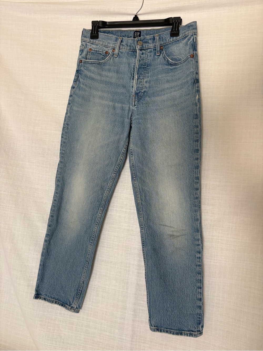 GAP Faded Light Blue Cheeky Straight Jeans Size 8/29